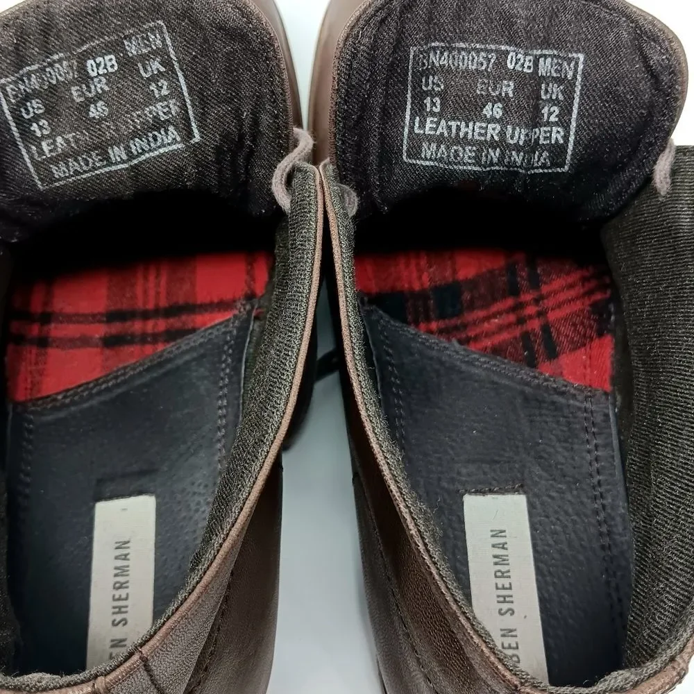 BEN SHERMAN Men’s Brown Leather Chukka Boots Size 13 Classic Casual